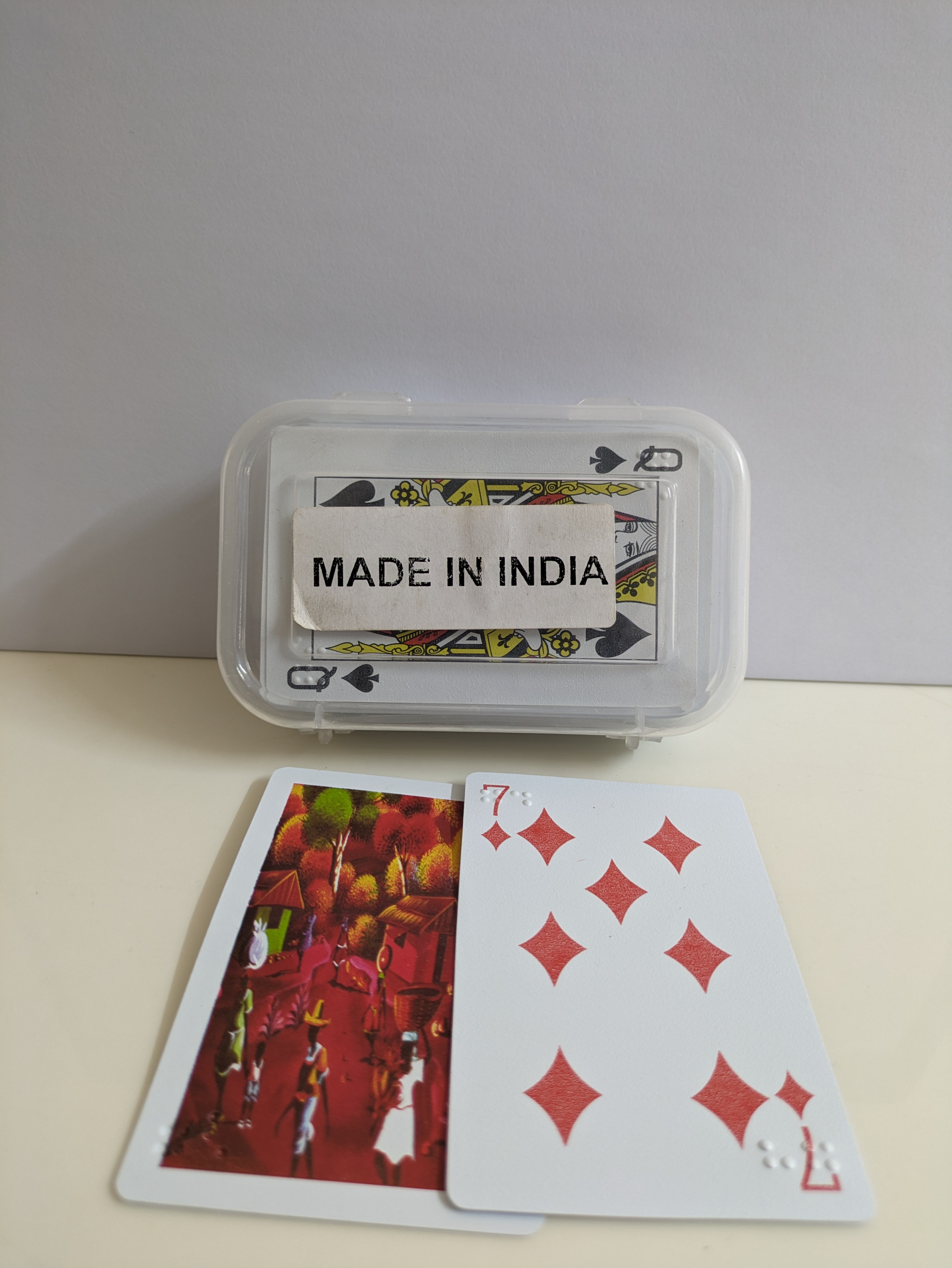 A box set of Playing cards with braille